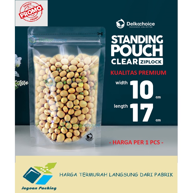 PLASTIK STANDING POUCH MURAH ZIPLOCK CLEAR 10 CM X 17 CM