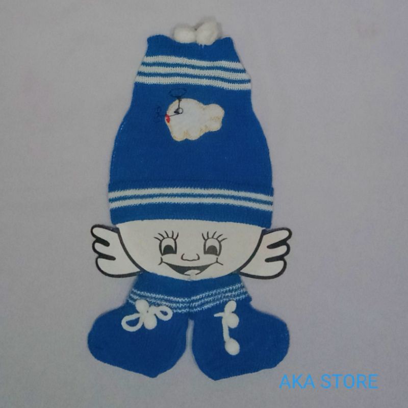 Topi Set kaos kaki bayi rajut