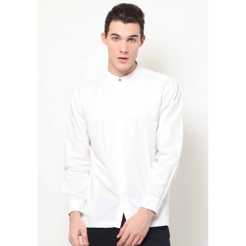 Baju Koko Lengan Panjang Pria MGee 3451C Autus 035 Putih