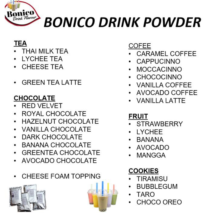 

Teh-Bubuk- BONICO VANILLA LATTE drink powder 250gr Bubuk minuman milk shake -Dijamin-Halal.