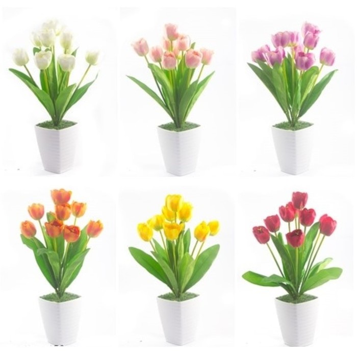 Bunga Tulip Artificial Pot Melamin Besar Tanaman Plastik Hias Dekorasi Shopee Indonesia