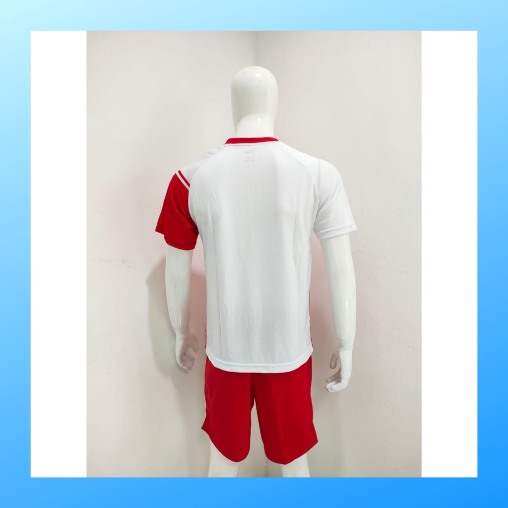 Kaos bulutangkis pria baju badminton dan celana jersey setelan wanita dewasa t-shirt outfit seragam jarsey kostum olahraga pakaian apparel sport jersy bulu tangkis casual jersi sudirman thomas uber cup print suit L157 putih polos