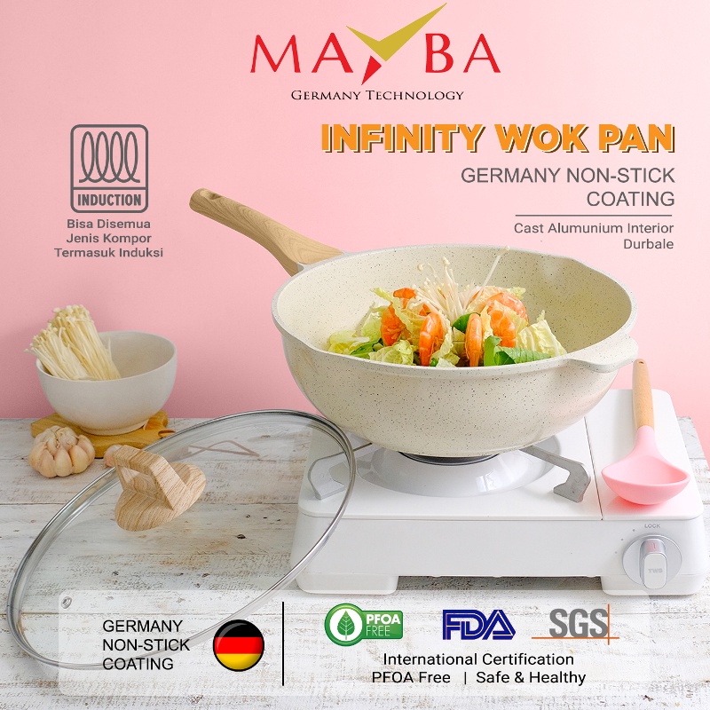 PANCI Mayba Masterpiece Infinity 7 PCs Germany Granite isi 7 Set MAYBA INFINITY Cookware set- Mayba Set Casrrole Frypan Wok 7 pcs set lengkap. Panci Set Keramik Ceramic