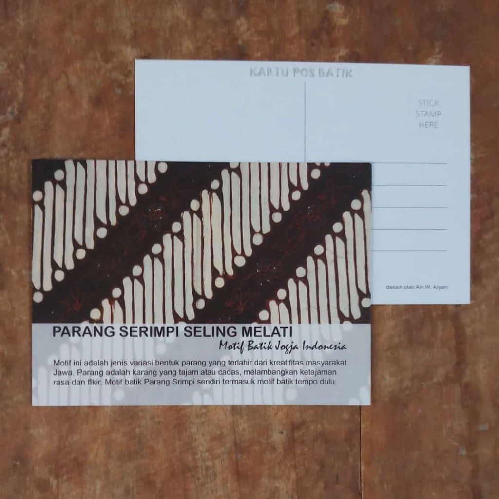 

KARTU POS BATIK INDONESIA POSTCARD MOTIF PARANGSERIMPI SELING MELATI ISI 8 LEMBAR BISA CAMPUR MOTIF LAIN