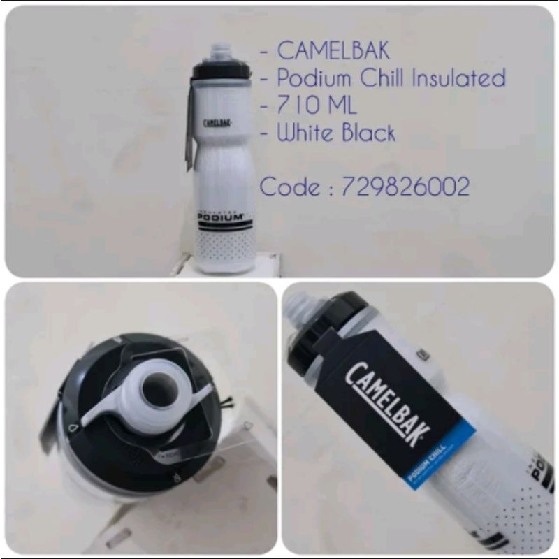 Bottle Camelbak Podium Chill Mdl B 710ML Warna Fiery Red White code 729826002