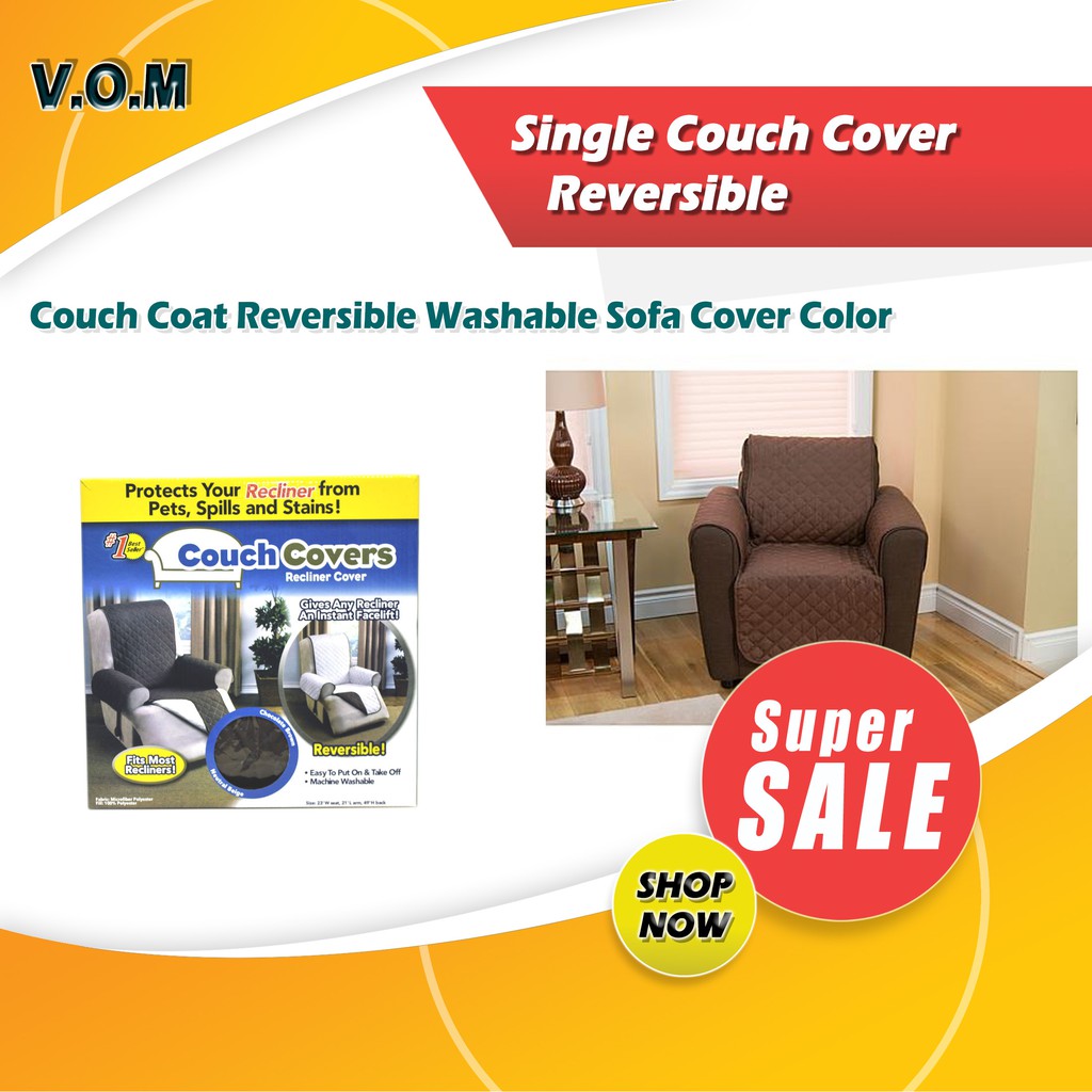 0406 Single Couch Cover Reversible Washable Cover Sofa