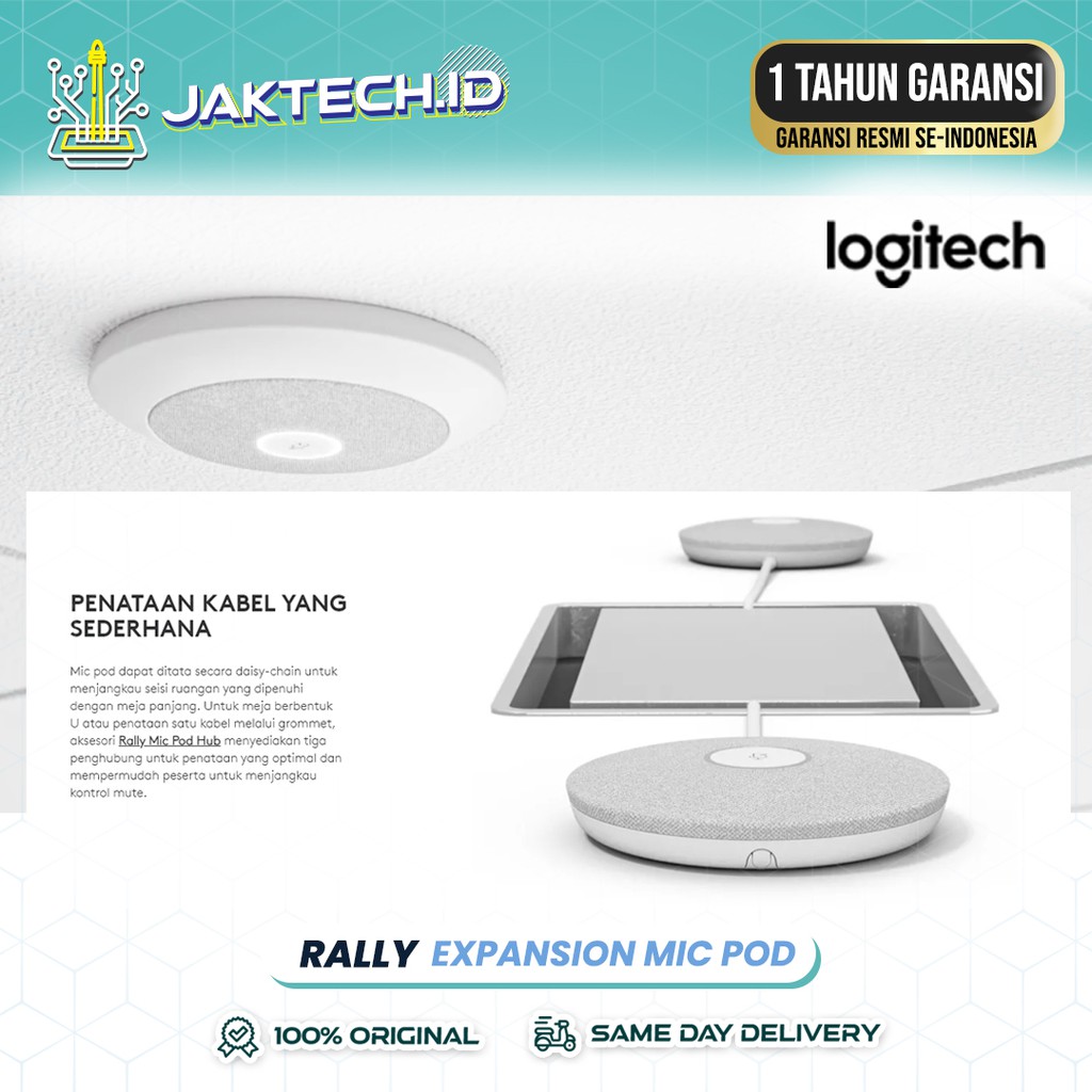 Logitech Rally Mic Pod Expansion / GARANSI RESMI