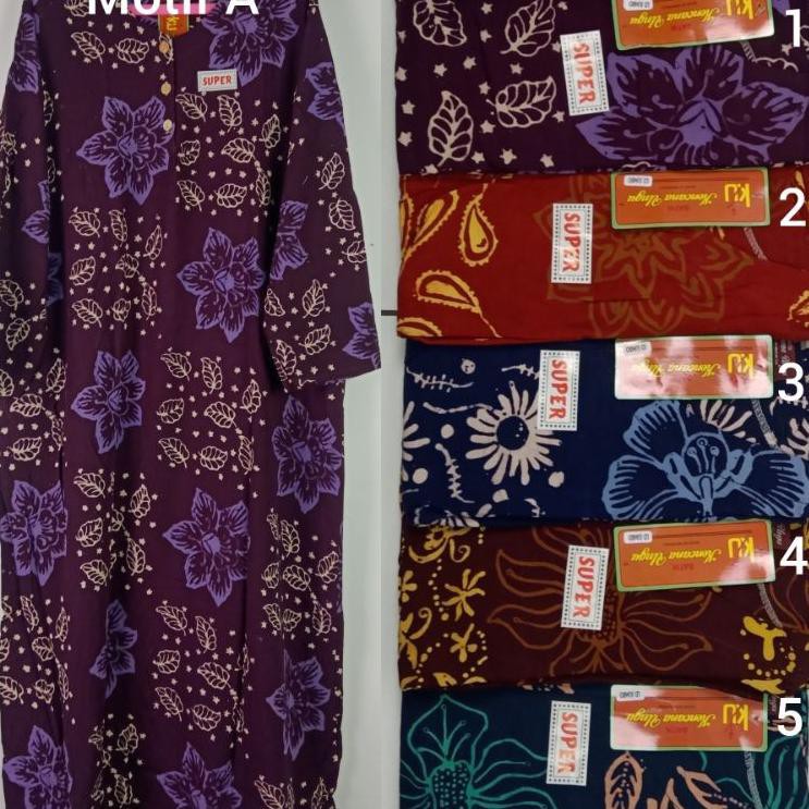 ❀ Daster Kencana Ungu Lengan Panjang Jumbo Label Coklat ✰