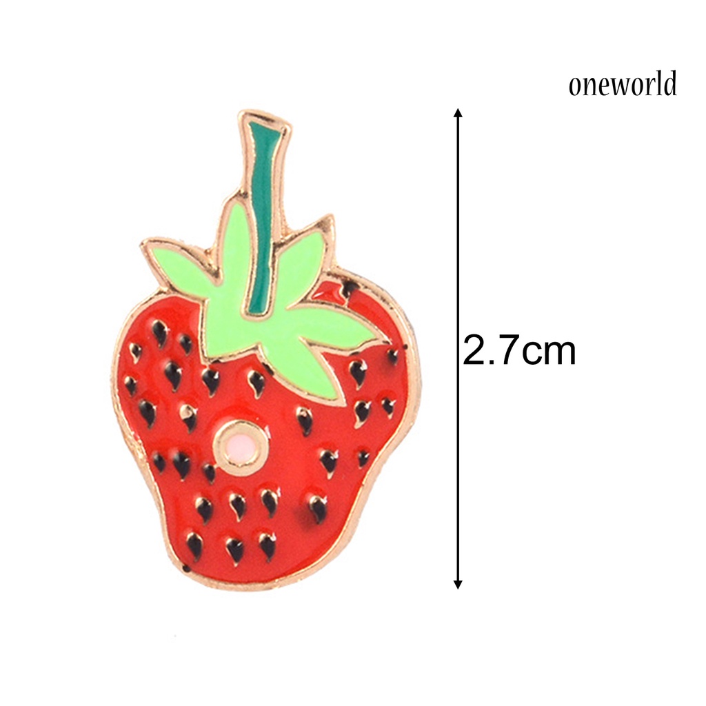 OW@ Brooch Pin Strawberry Shape Portable Unisex Funny Enamel Brooch Pin Set for Daily Life