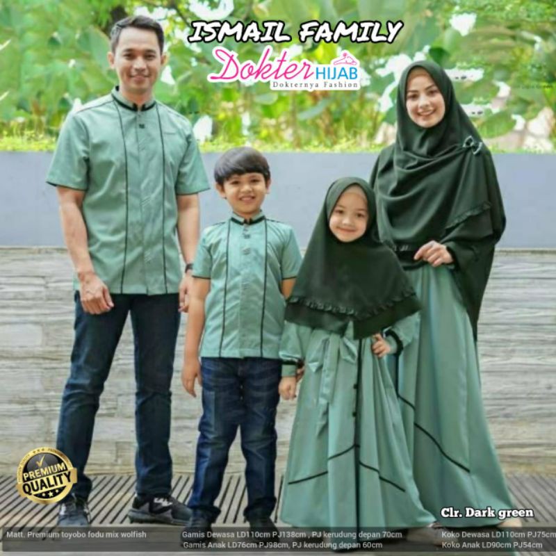 ISMAIL COUPLE FAMILY LEBARAN / COUPLE KELUARGA SYAKINAH SARIMBIT KELUARGA LEBARAN BAHAN KATUN TOYOBO