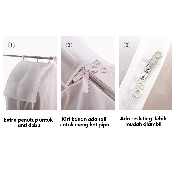 Adda Home - Cover Sarung Baju Penutup Pakaian Anti Debu Anti Air 3D