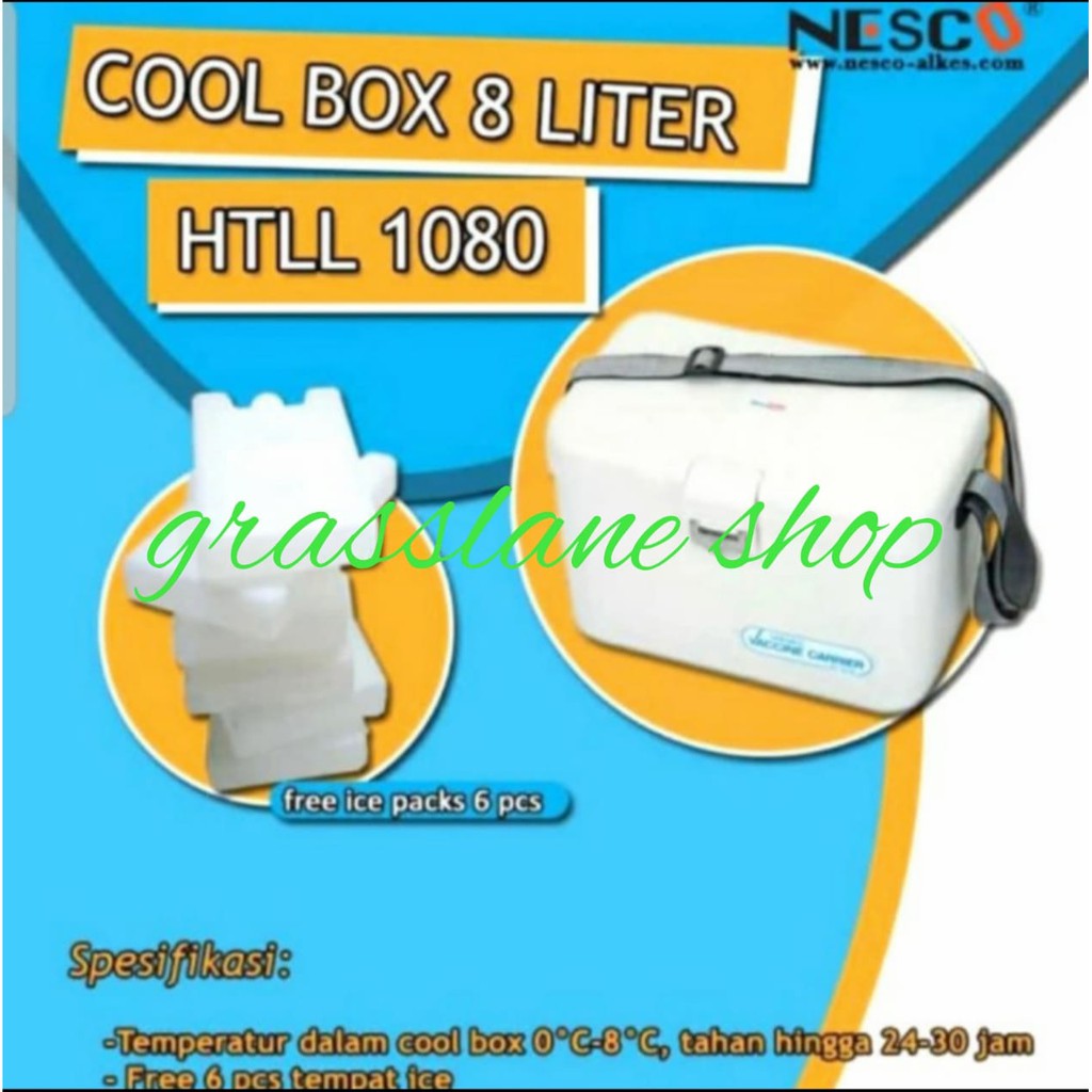 Cool Vaccine Carrier 8L Tempat Cooler box 8 liter Nesco