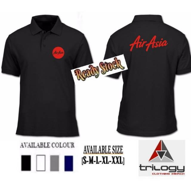 KAOS KERAH POLO MASKAPAI PENERBANGAN AIR ASIA ~ READY SIZE S-XXL