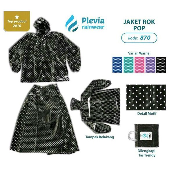 JAS HUJAN STELAN ROK POLKADOT PLEVIA 870