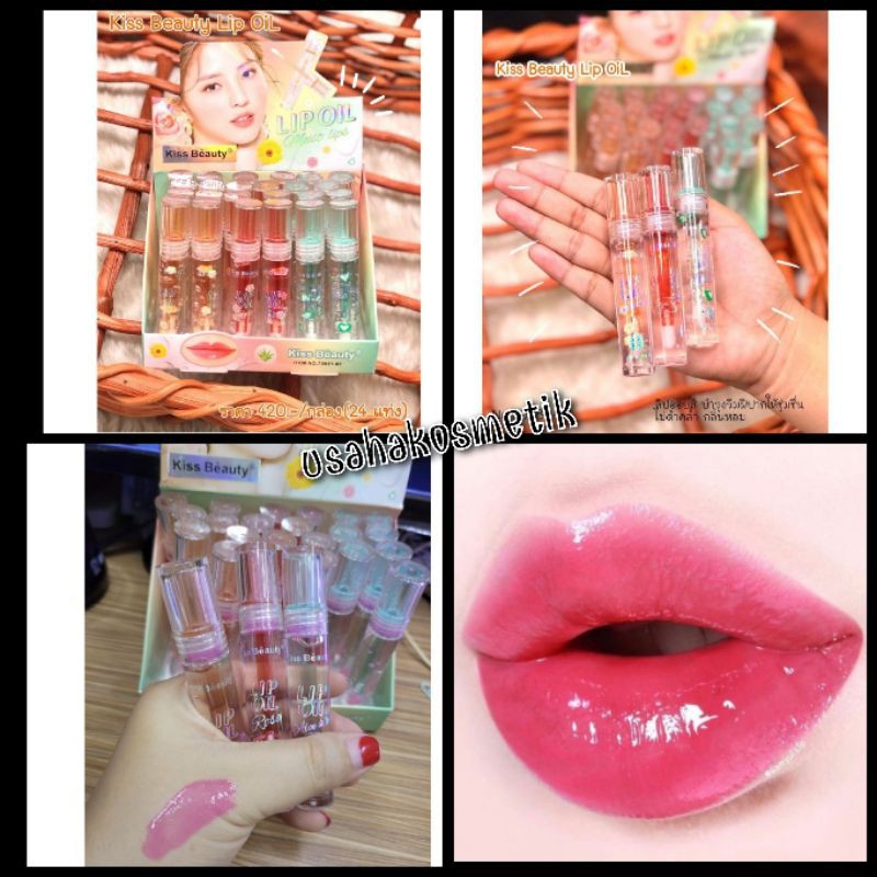 TEMURAH LIP OIL VITAMIN BIBIR | Lip Oil KISS BEAUTY Moist Lips | Fruit Juice 70981-03| 70081-03