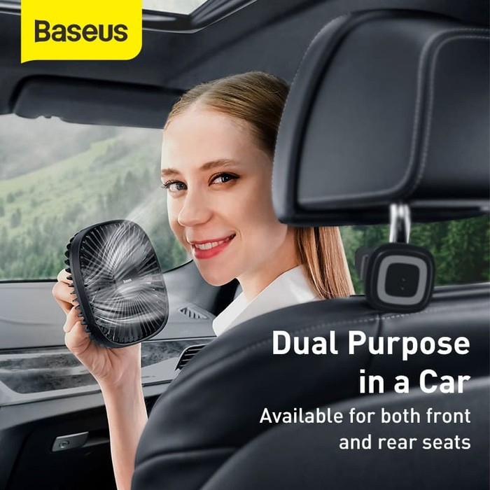 BASEUS NATURAL WIND REAR SEAT CAR USB FAN KIPAS ANGIN KURSI MOBIL