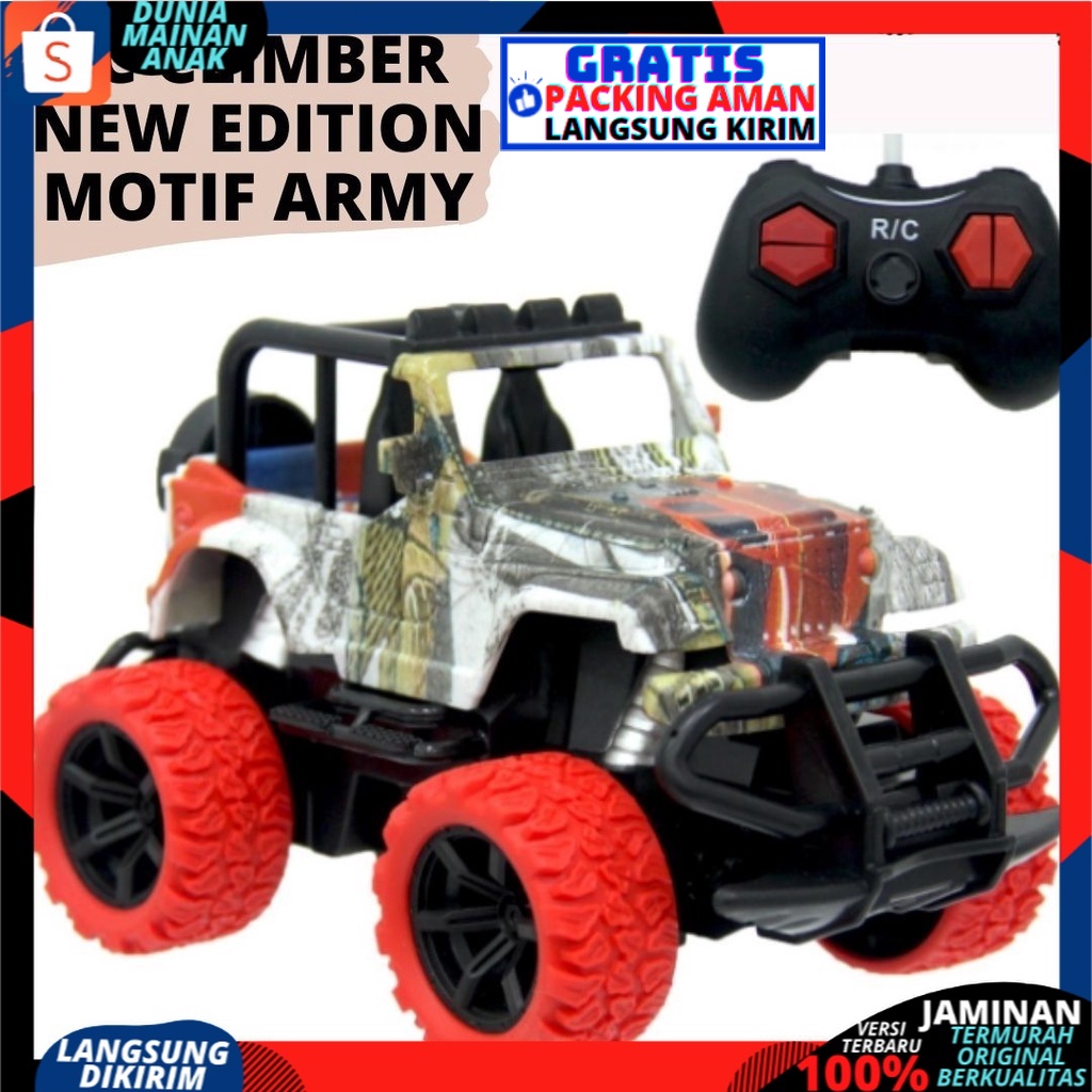 Mainan Mobil Remote Kontrol Aman Digunakan Import Mini Climber Jeep New Army Version