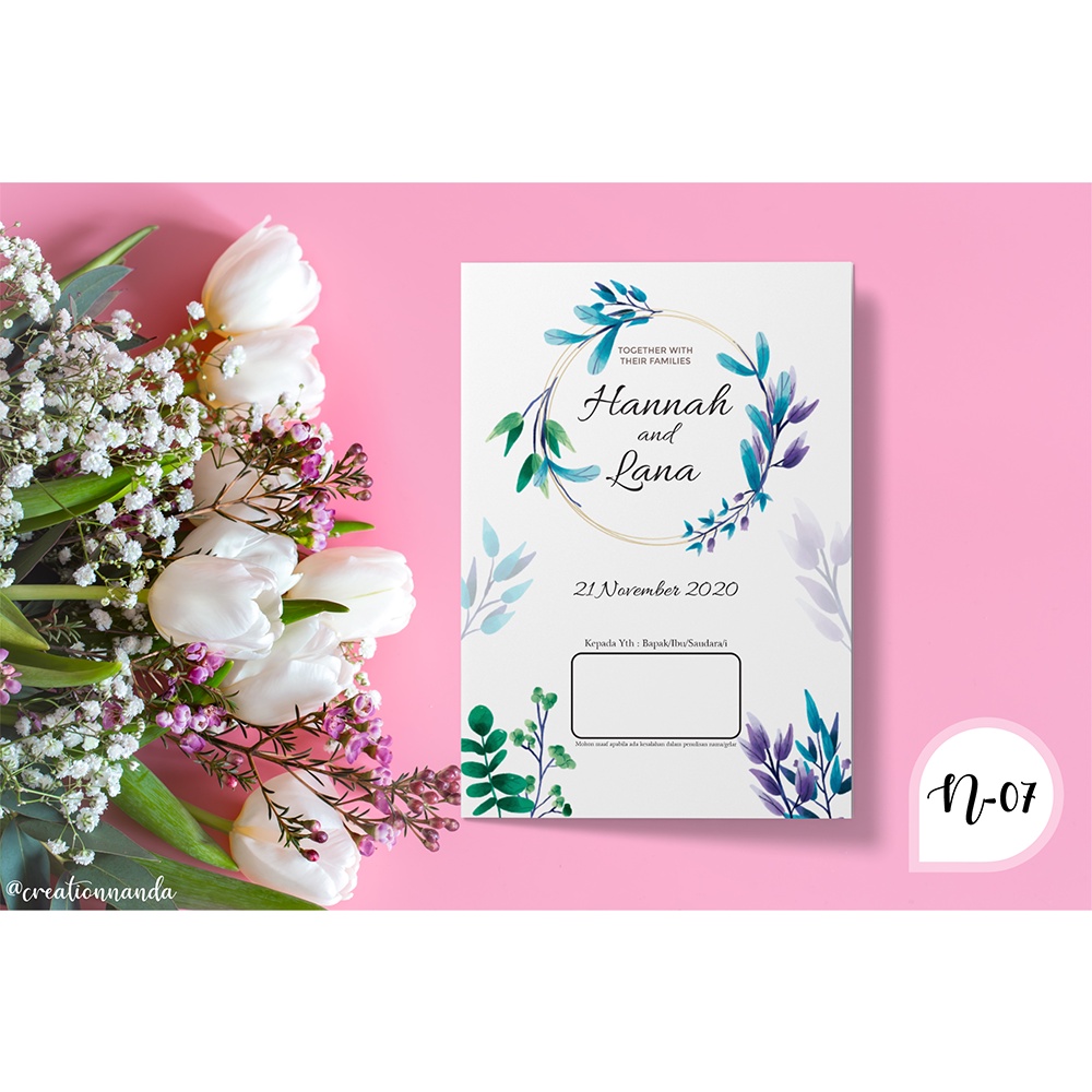 Undangan Cantik N-07 + Thanks Card