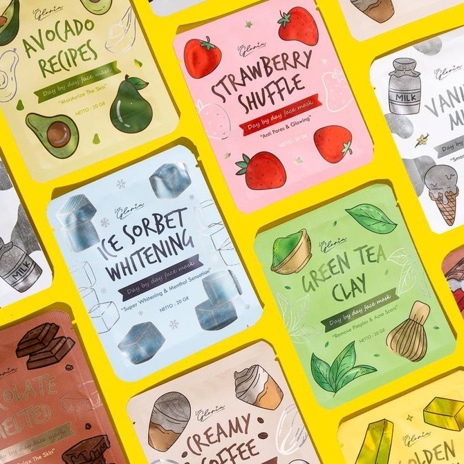 [TERMURAH KEMASAN BARU] KEMASAN BARU MASKER WAJAH ORGANIK BY LEA GLORIA 20GR MASK 20 GR GRAM