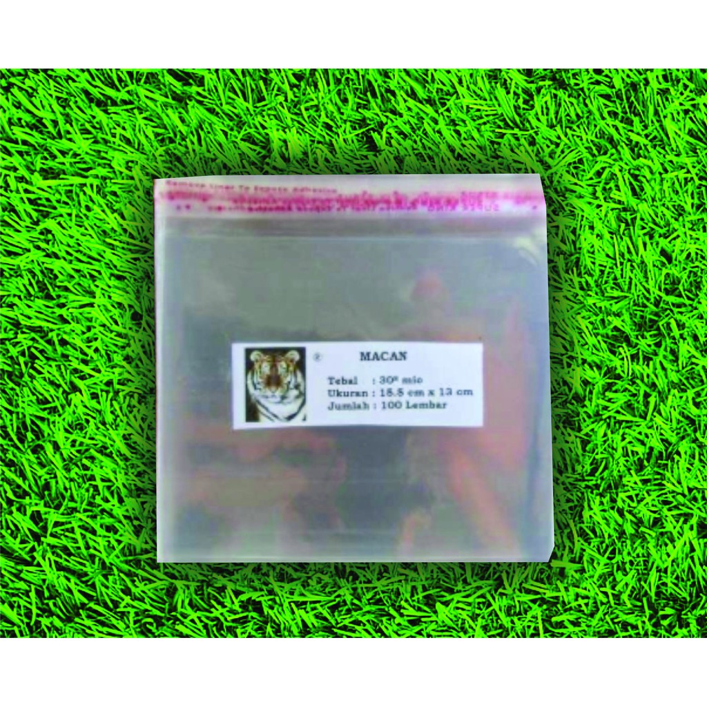 

OPP MACAN Plastik Ukuran ( 15.5 X 13 cm/ 100 Lbr ) Tebal 30 mic