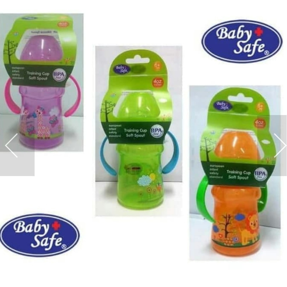 Training Cup Soft Spout Baby Safe 125ml Botol Minum 6m+ 9m+ Soft Spout Baby Safe