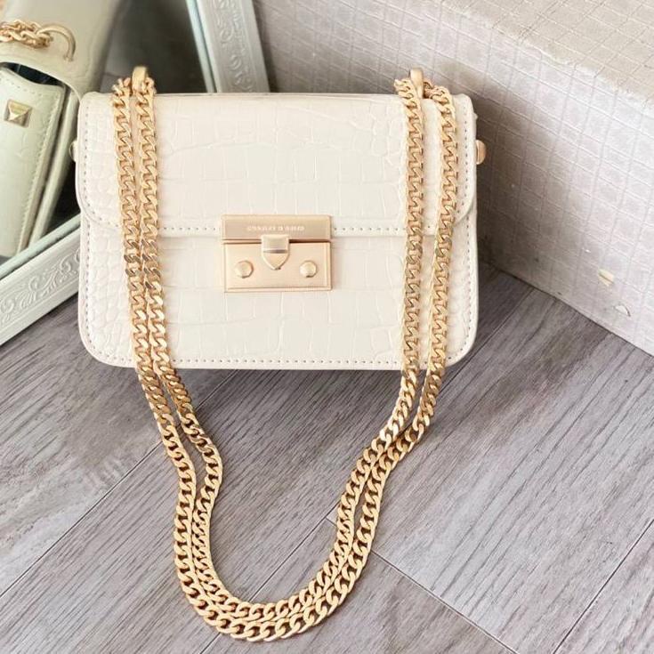 TAS SELEMPANG WANITA CROCO IMPORT/Tas Wanita CK Croco - Effect Boxy Premium ‣ LBN.839596