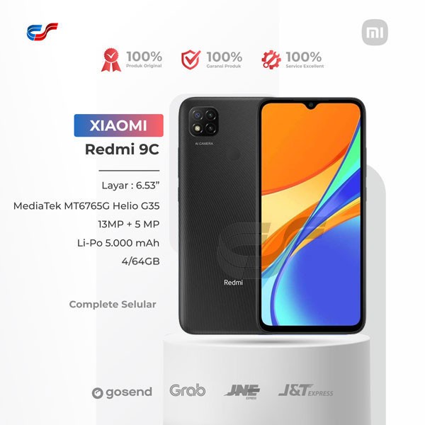 Xiaomi Redmi 9C 4/64GB - MediaTek Helio G35 - 5000 mAh Garansi Resmi
