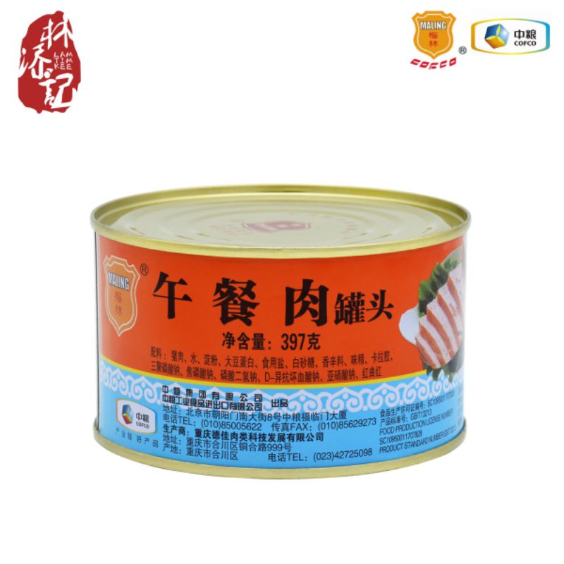 

梅林午餐肉(进口) Maling canned Pork luncheon Meat 397g import C