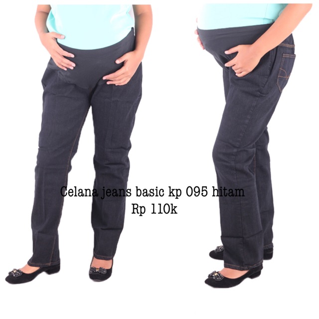 Celana hamil jeans basic 095 hitam