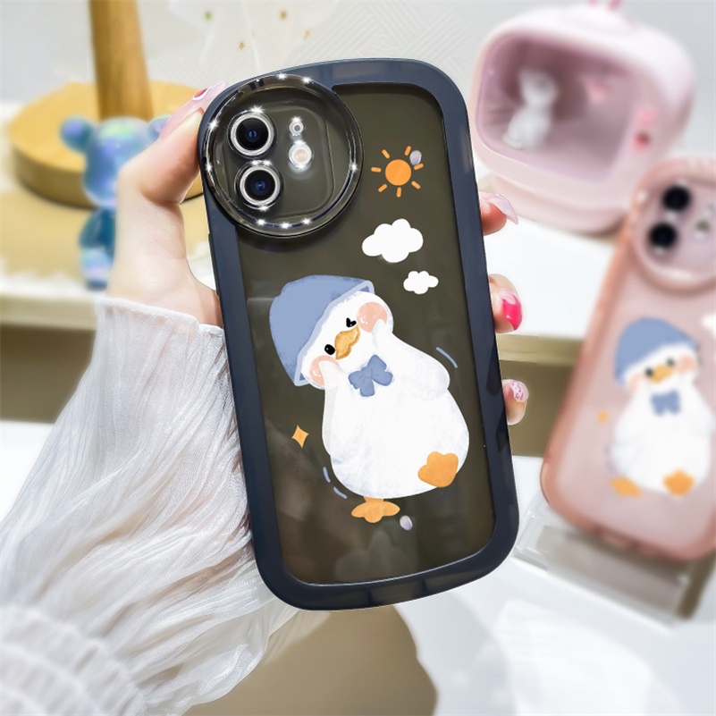 Soft Case Pelindung Desain Bebek Hitam Putih Tahan Banting Untuk Realme C35 C31 C30 C21Y C25Y C25 C25s C20 C20A C17 C15 C12 C11 5 5i 5s 7i Narzo 50A Prime