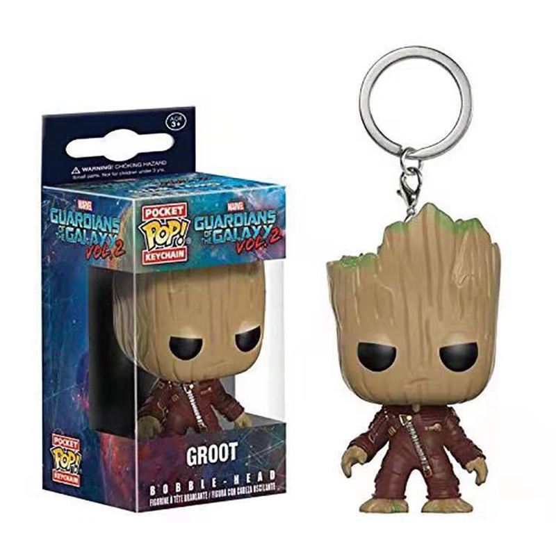 Gantungan Kunci Funko POP Avengers Groot Star-Lord Thor Bahan PVC Untuk Hadiah