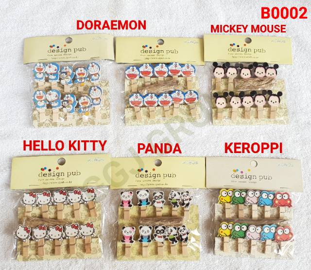 DC B ( B0002 ) 1 PAKET WOODEN CLIP PAPER PENJEPIT KAYU FREE TALI / TIDAK BISA MEMILIH