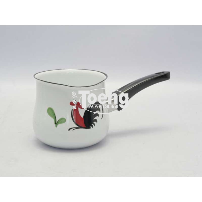 MILK PAN EJERI AYAM KUKURUYUK KIG / PANCI SUSU / PANCI ENAMEL / SAUCE PAN / PANCI KUKURUYUK IDEAL