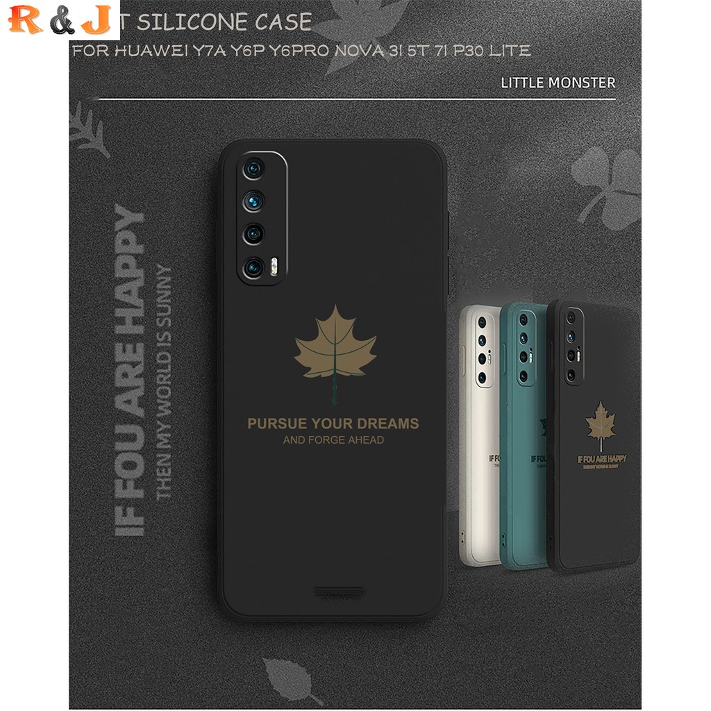 Soft Case Silikon Matte Motif Daun Maple Untuk Huawei Y7A 2020 Y6P 2020 Nova 7i 3i 5t Y9 Prime 2019 Y9S