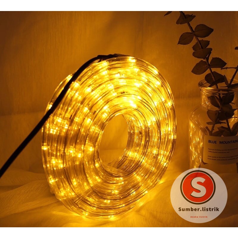 Sumber Listrik lampu led selang 10m bulat warna warni/ rope light /lampu dekorasi  10m  colorful