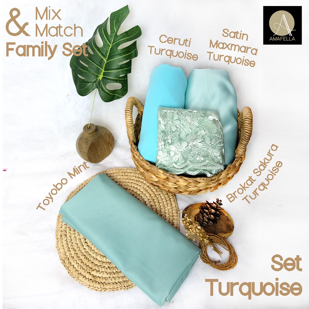 1/2 meter Kain Satin Maxmara / Sateen Velvet Premium Light Turquoise Amata