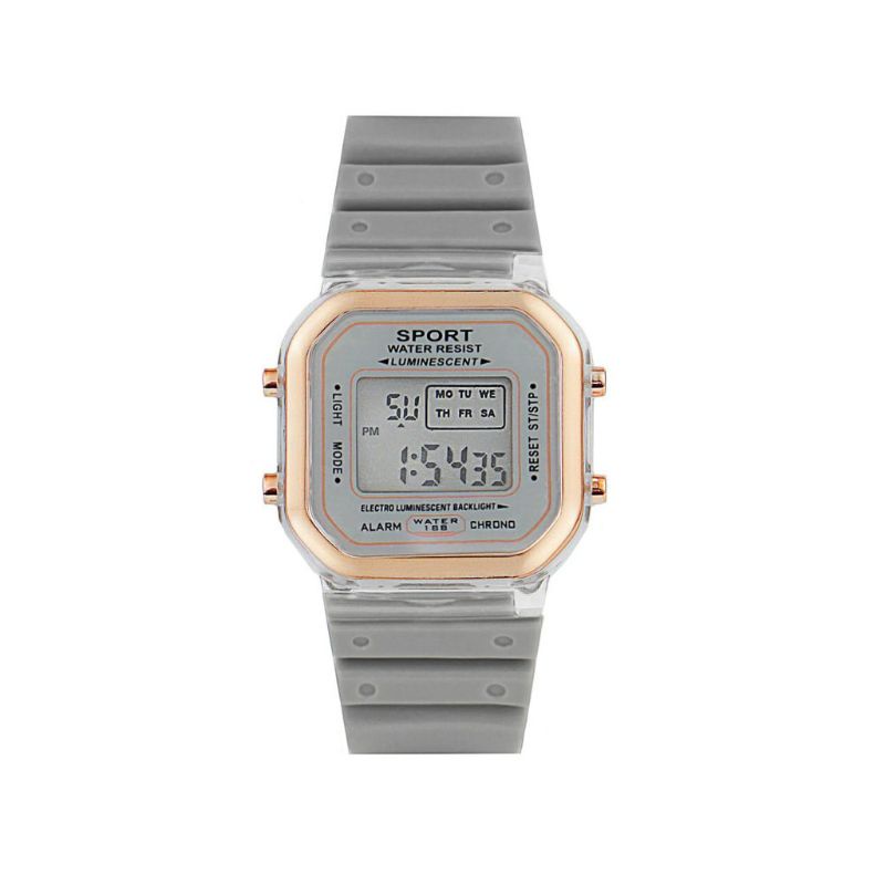 (Cod)Jam Tangan Wanita/Pria Sport Resist Digital Sergi Strap Rubber(Dikirim Jakarta)