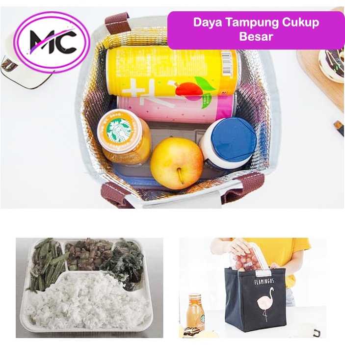 Tas Bekal Makanan Lunch Bag Besar Tahan Panas Anak Dewasa Karakter Burung Murah Kotak Tempat Penyimpanan Peralatan Makan Coller Bag