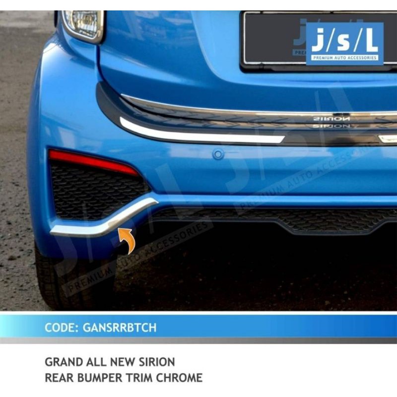 Garnis List Bumper Belakang All New Sirion Chrome Jsl