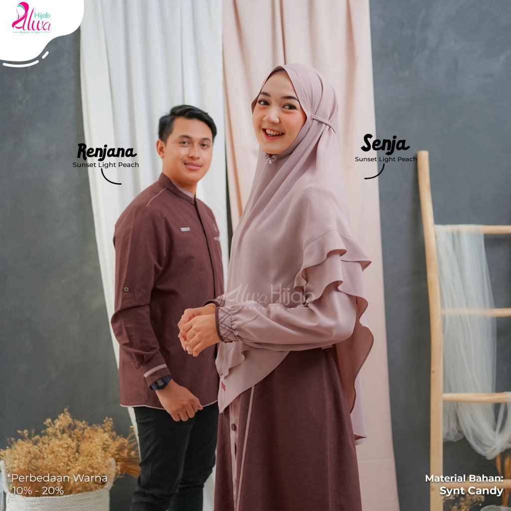 Gamis Couple Renjana Senja Original by ALWA hijab - Gamis  Terbaru Alwa hijab Syari