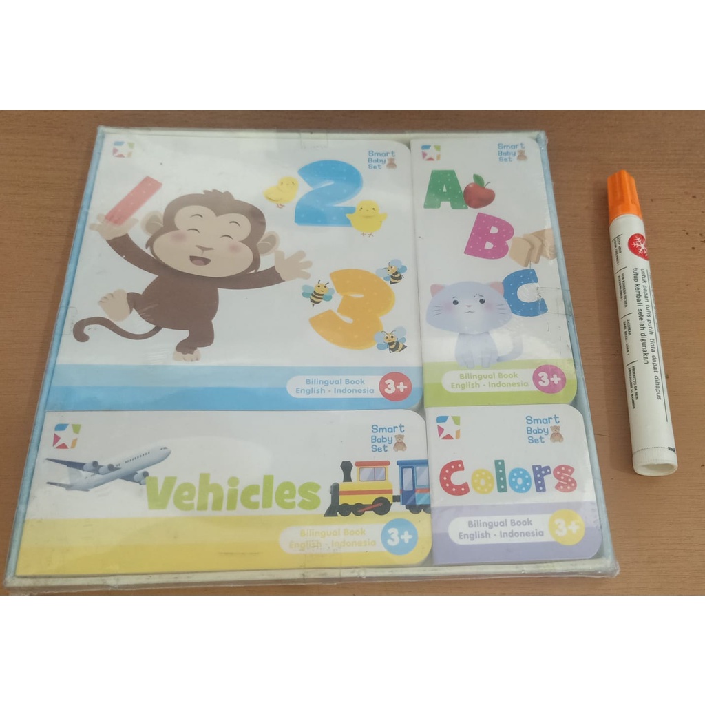 Board Book Smart Baby Set (Bilingual book english - indonesia)