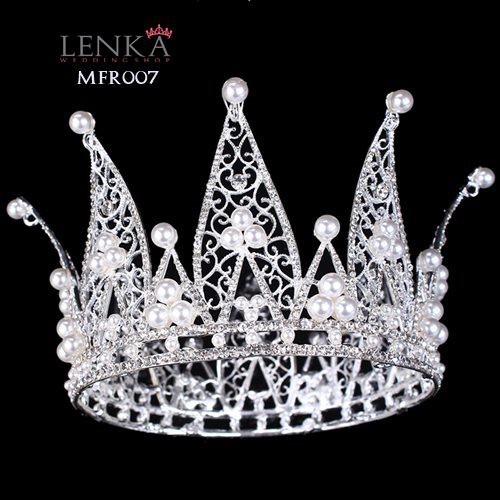 [PRODUK FAVORIT] AKSESORIS RAMBUT WANITA TIARA MAHKOTA PENGANTIN SILVER MFR007