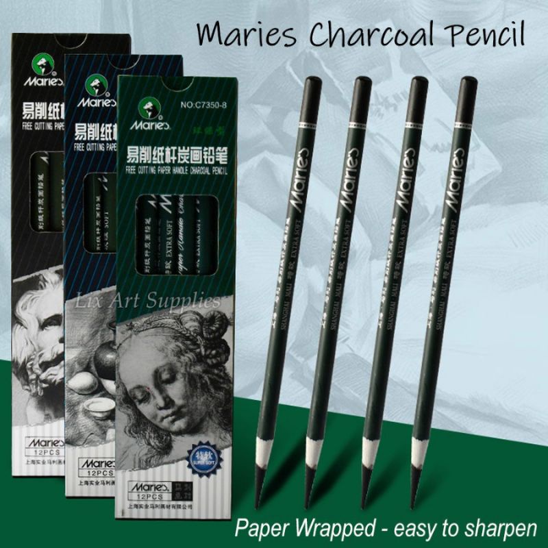 

Marie's Paper Handle Charcoal Pencil Satuan C7350 ( Pensil Arang Maries ) / Paper Wrapped