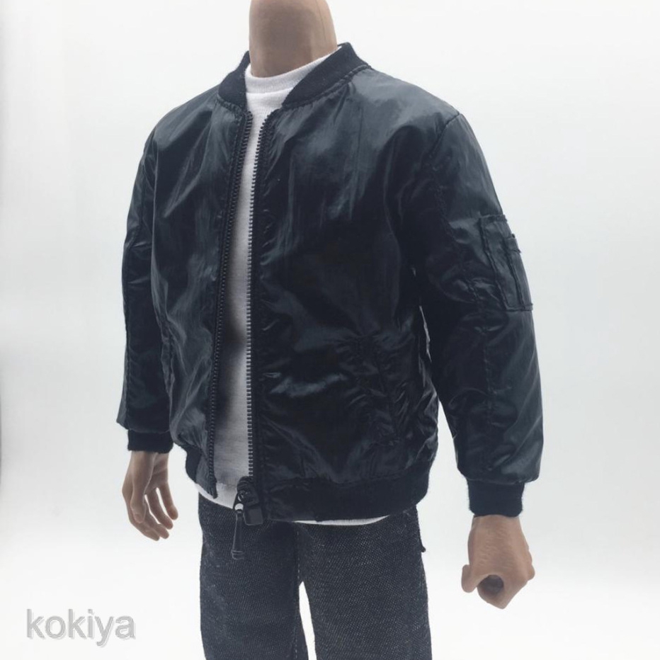 1//6 Scale Black Coat Kleidung Lederjacke für 12 /"Action Figure