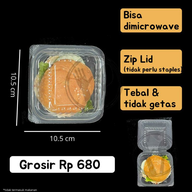 FOOD PACK FOODPACK S BURGER MIKA BURGER BENING TRANSPARAN MIKA MAKANAN