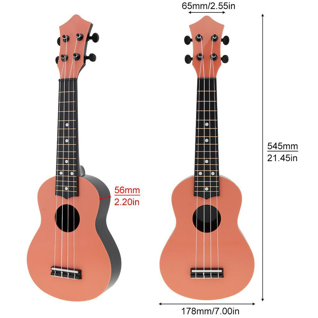 Gitar Hawaii Ukulele Soprano 4 Senar Warna-Warni Ukuran 21 Inci