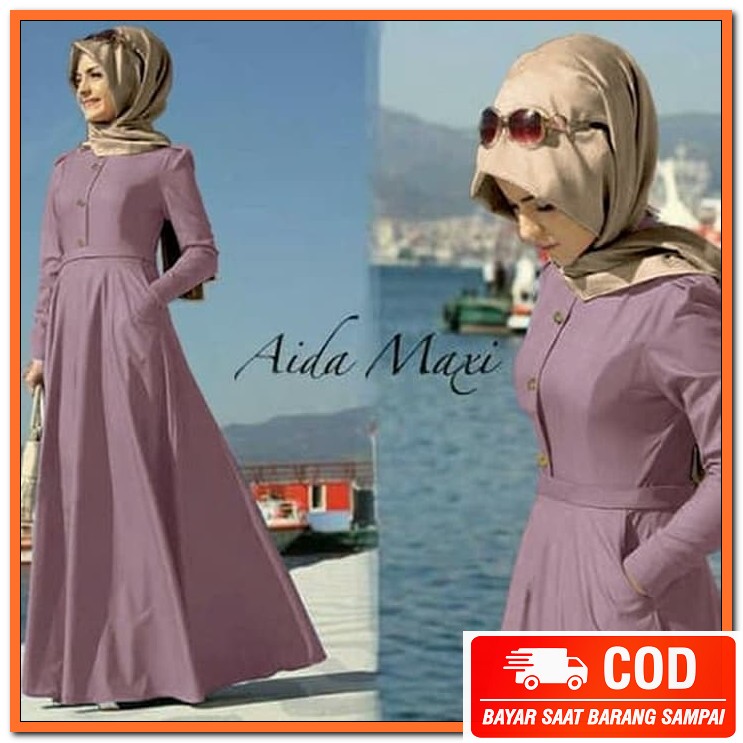 Trend Gamis Lebaran Terbaru 2021 Dominiq Premium Pesta Mewah Keki XO596 Aida Maxi - Merah Muda