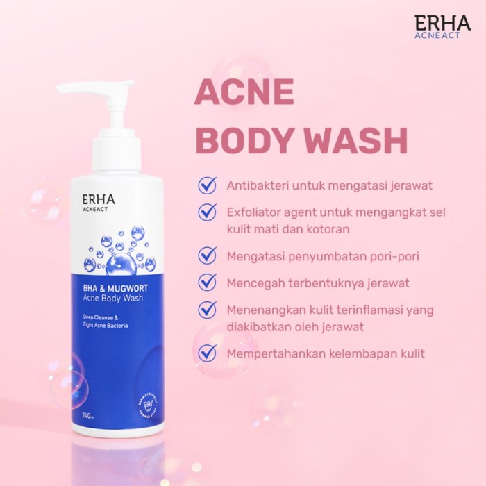 Erha Acneact Acne Body Wash BHA &amp; Mugwort (Sabun Jerawat) - 240ml