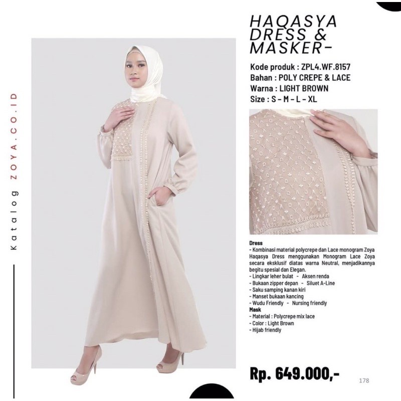 ZOYA GAMIS WANIATA HAQASYA DRESS SET MASKER