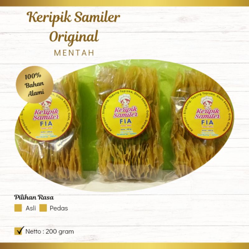 

Keripik Samiler/Sermier/Sermiyer ORIGINAL mentah Tanpa MSG by Camilan_Fia